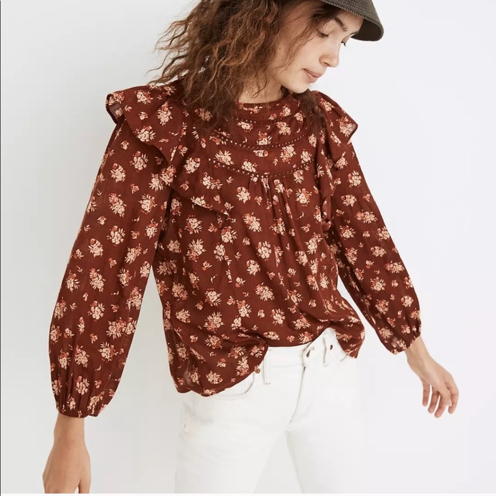 Madewell Ladder Trim Floral Top